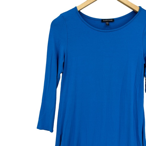 EILEEN FISHER Long Tunic Top Blue - Picture 3 of 8